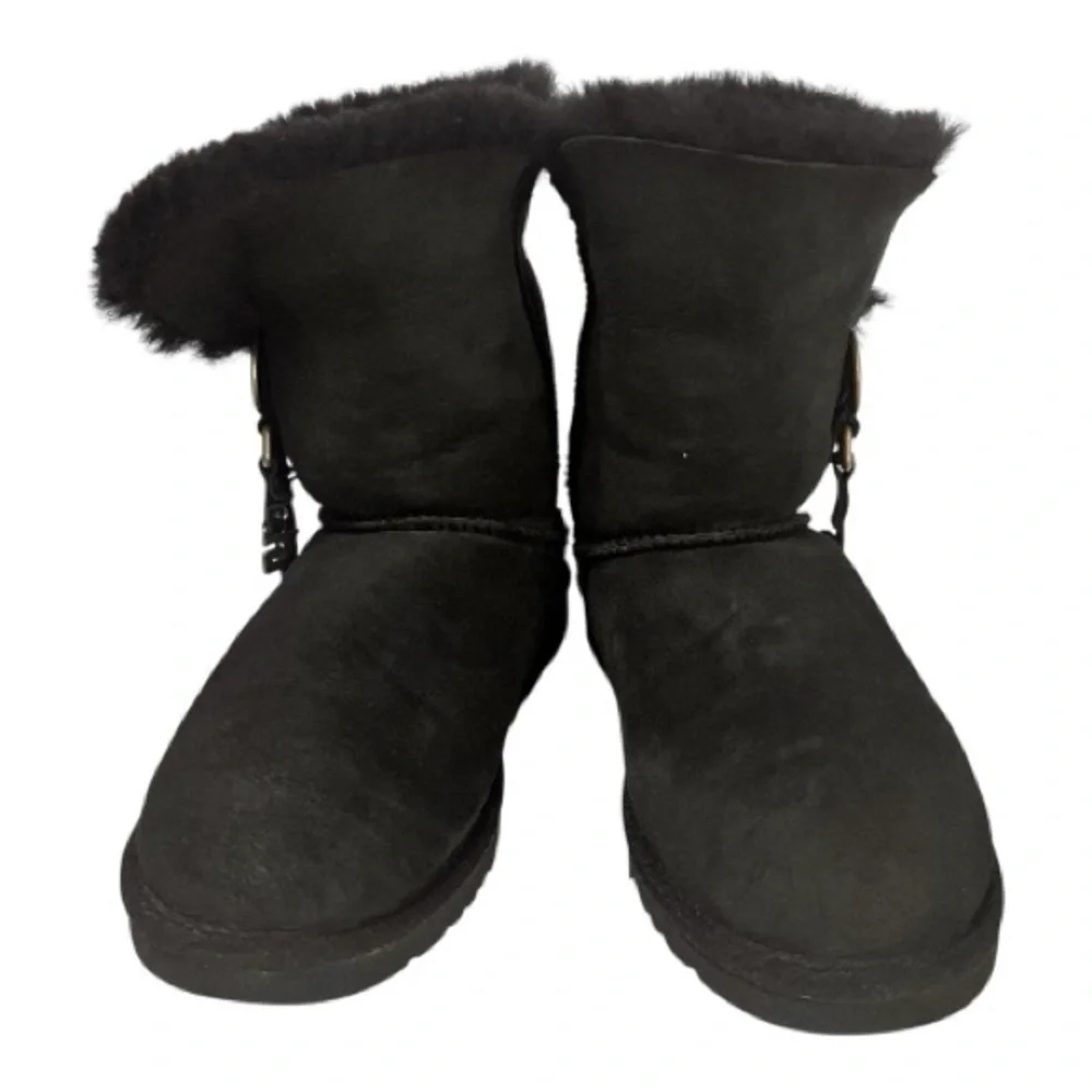 UGG Azalea Boots Black with UGG Silver Rhinestone Bling Letters size 9 - Picture 4 of 11